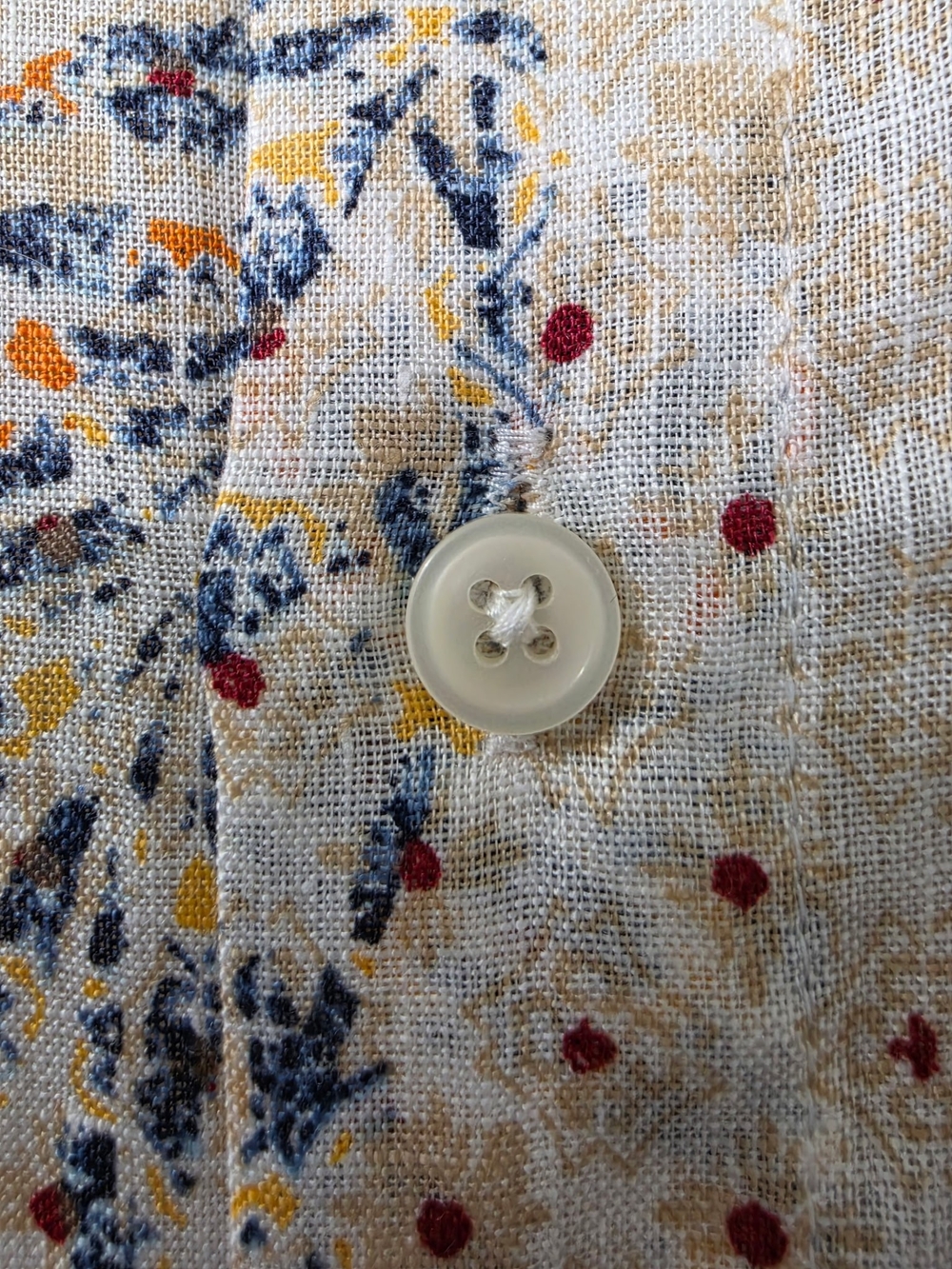 512. Club Room Luxury 100% Linen Short Sleeve Button Up Shirt XL Winter Ivory - Picture 5 of 5
